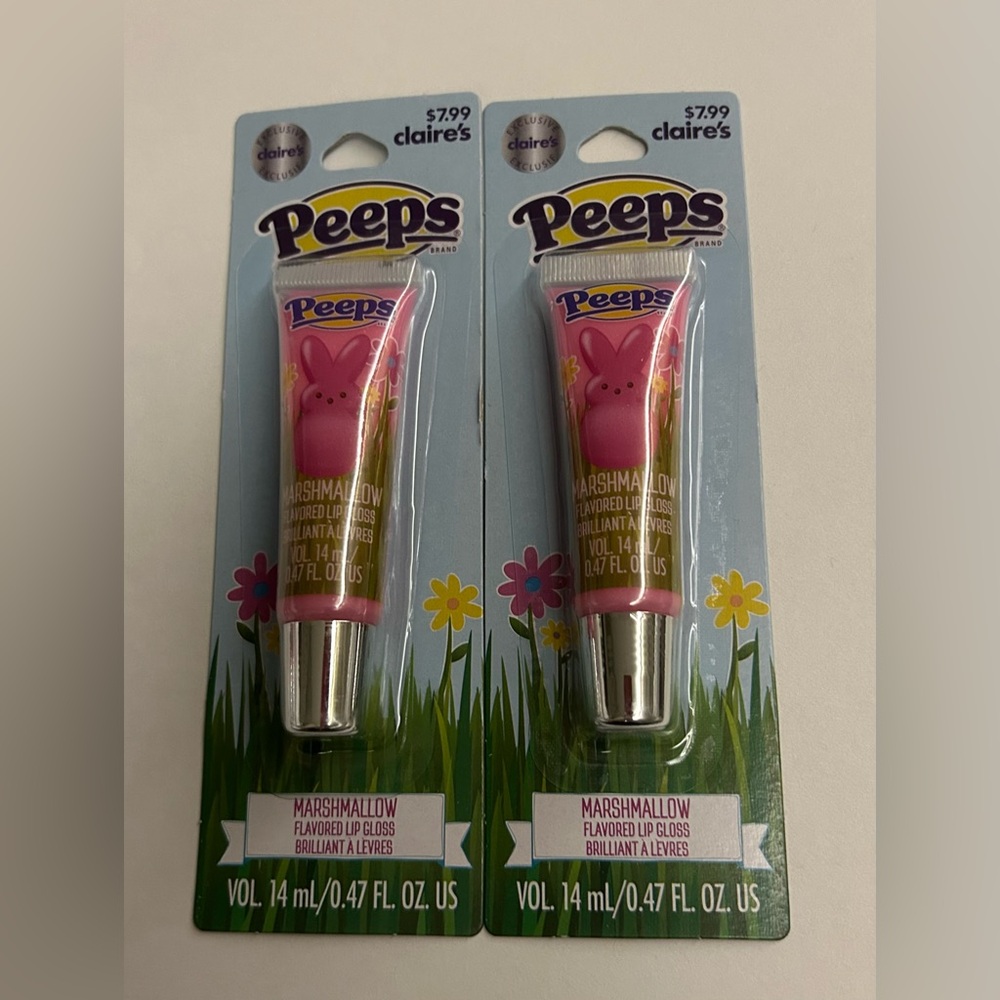 New 2 Peeps Claire’s Marshmallow Flavored Lip Gloss - Picture 1 of 8